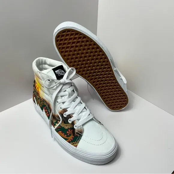 VANS Sk8-Hi Bolt ‘Big Reveal’ - White Paisley - Men’s US 8.5/Wmn US 10