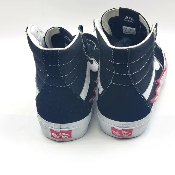 Vans Sk8-Hi Bolt Unisex Shoes Size 9, 10.5 Black/White #1204