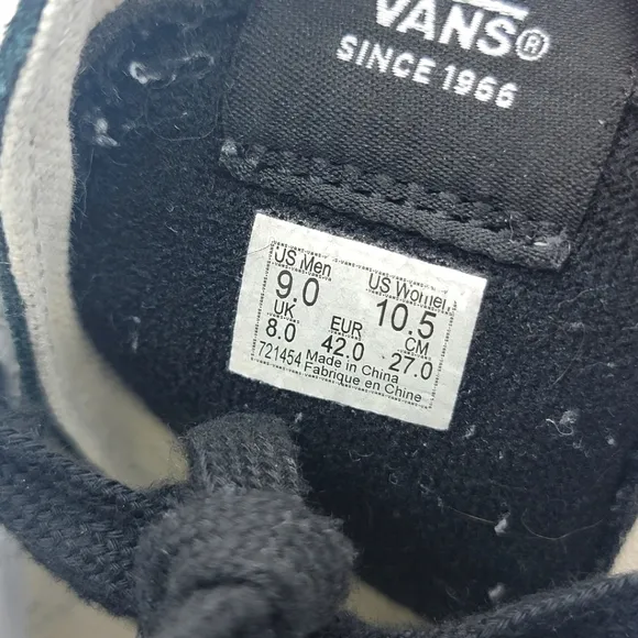 Vans Sk8-Hi Bolt Unisex Shoes Size 9, 10.5 Black/White #1204