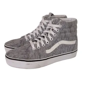 Vans Sk8 Hi Sneakers Gray White Corduroy High Top Shoes Lace Up Women’s 7