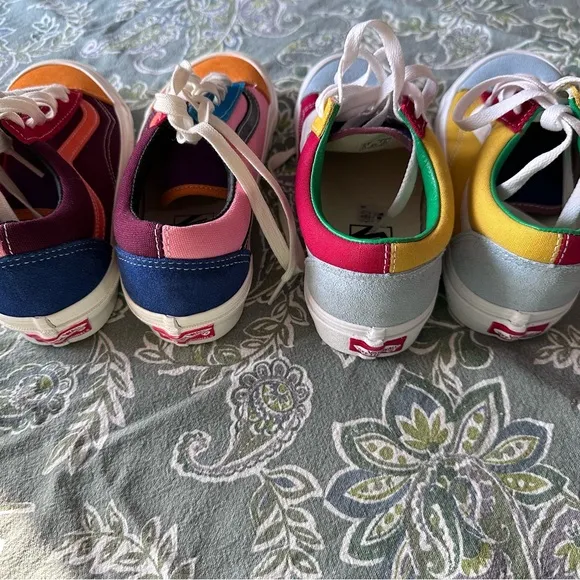 Vans skateboard shoes . 2 pair multicolored old skool