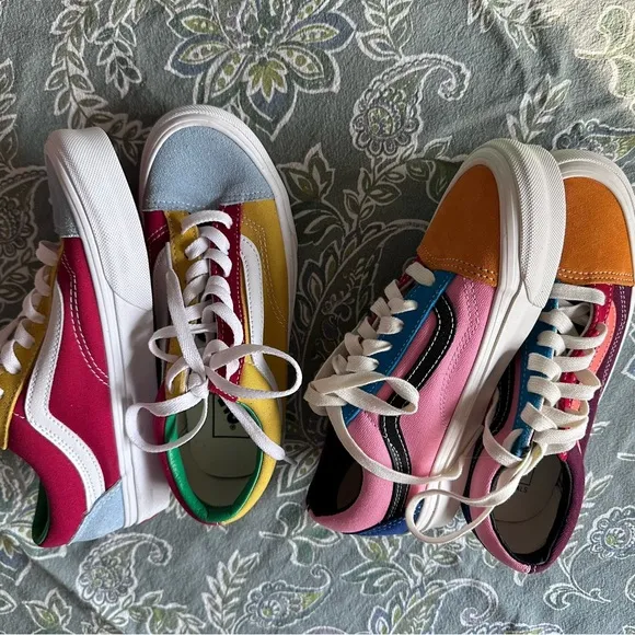 Vans skateboard shoes . 2 pair multicolored old skool
