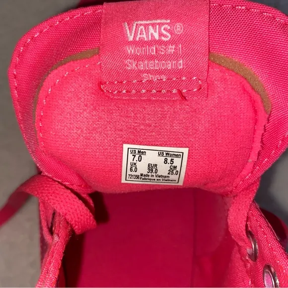 Vans Sneakers NEW SK-8 High Tops Mono Pink Women’s Size 8.5