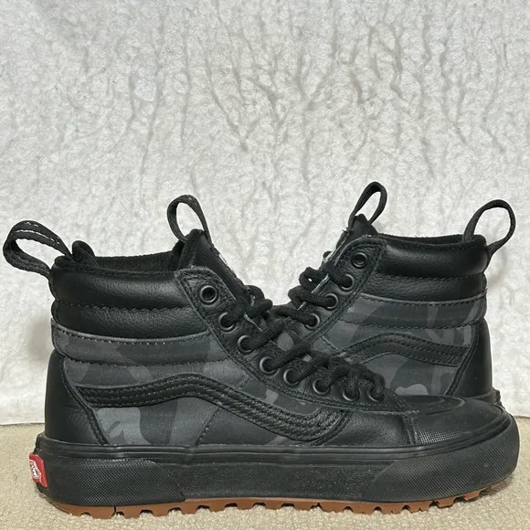 Vans Unisex Black Camo SK8 MTE Water Repellent HiTop Skate Sneakers SZ Y 4.5 W 6