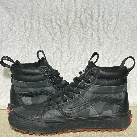 Vans Unisex Black Camo SK8 MTE Water Repellent HiTop Skate Sneakers SZ Y 4.5 W 6
