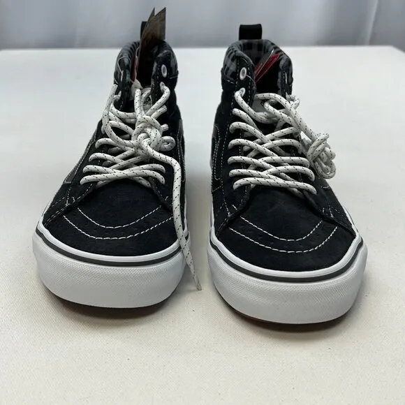 Vans Unisex Sk8 Hi Gray White Plaid Lace Up Sneakers VN0A5H2YGYW Sz M 8 W 9.5