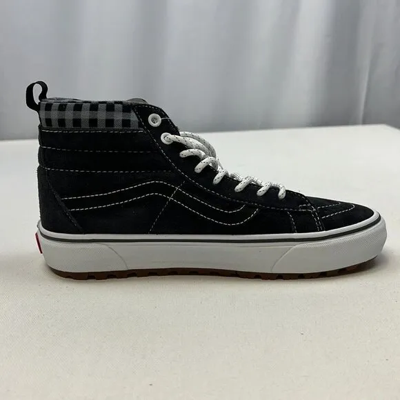 Vans Unisex Sk8 Hi Gray White Plaid Lace Up Sneakers VN0A5H2YGYW Sz M 8 W 9.5