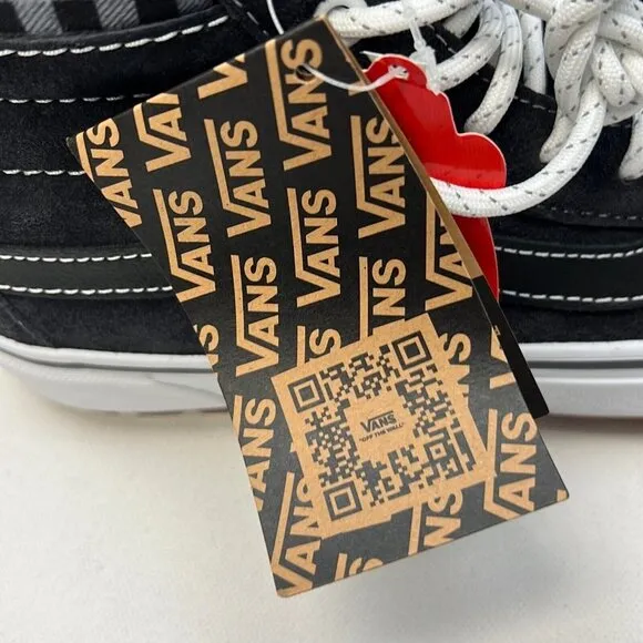 Vans Unisex Sk8 Hi Gray White Plaid Lace Up Sneakers VN0A5H2YGYW Sz M 8 W 9.5