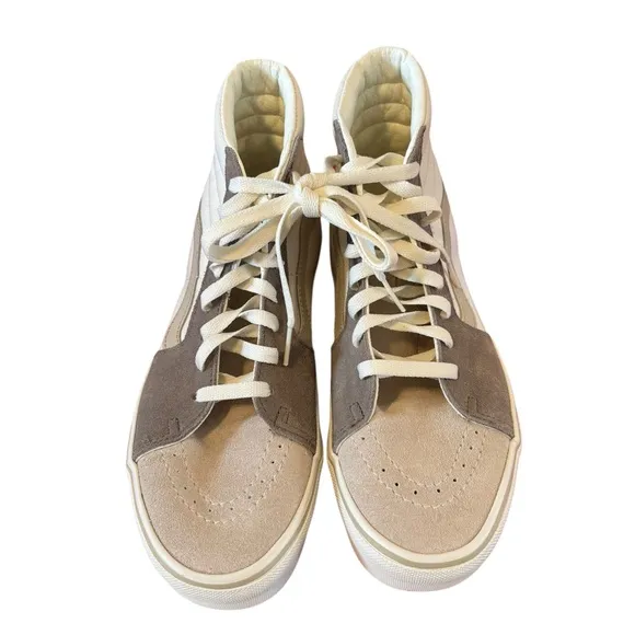Vans Unisex SK8-Hi Sneakers in Creme&amp; Gray.Men’s 9. Women’s-7.5