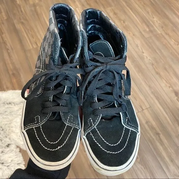 VANS - U SK8-HI SHOES IN BLACK/PEWTER 3.5