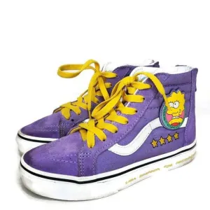 Vans X Simpsons Kid Unisex Size 2 Sk8 Hi Lisa Simpson For President Purple Shoes
