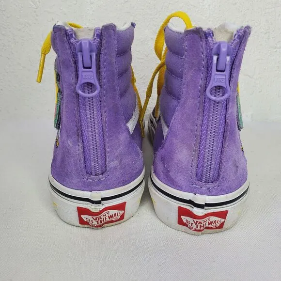 Vans X Simpsons Kid Unisex Size 2 Sk8 Hi Lisa Simpson For President Purple Shoes