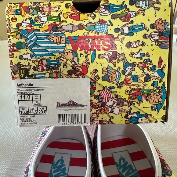 Vans x Where’s Waldo? ( Land Of Waldos ) Authentic Shoes Men’s Size 11