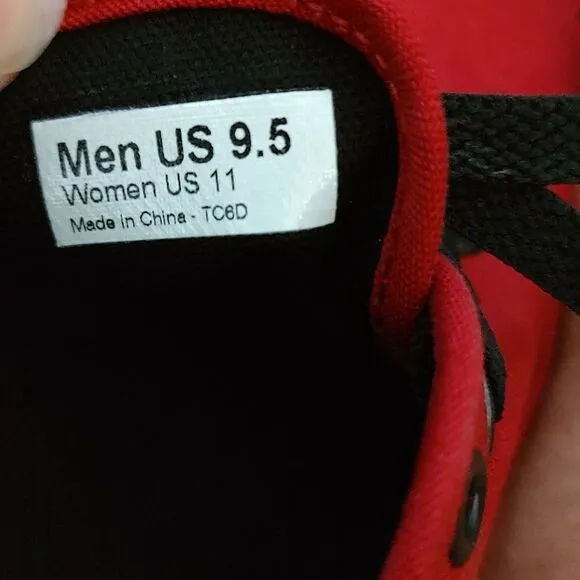 Vans red unisex sneakers shoes M 9.5 W 11