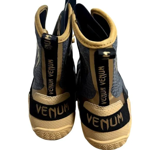 Venum Elite Boxing Shoes - Black &amp; Beige - 03681 - Size 8.5 EU 41 - $160
