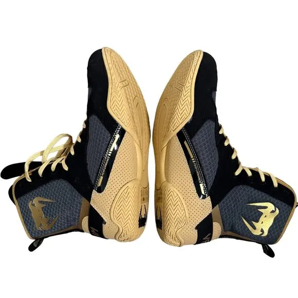 Venum Elite Boxing Shoes - Black &amp; Beige - 03681 - Size 8.5 EU 41 - $160