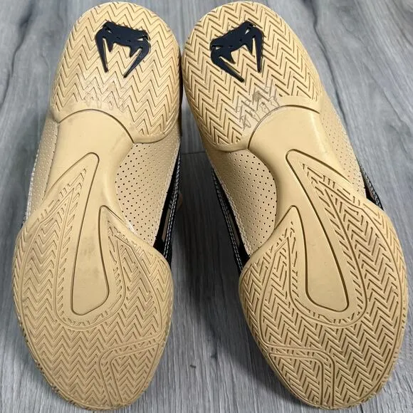 Venum Elite Boxing Shoes - Black &amp; Beige - 03681 - Size 8.5 EU 41 - $160