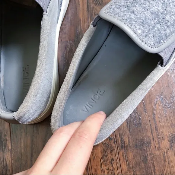 Vince • Banler Flannel Skate Sneaker grey flatform platform slip on suede