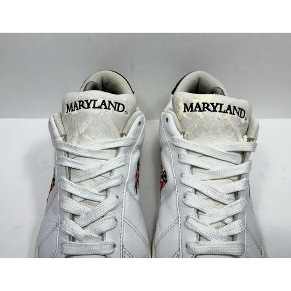 Vintage 90s University Of Maryland Customatix Shoes Men’s Size 9 White Leather