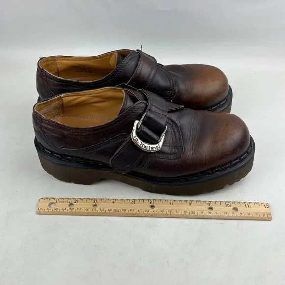 Vintage Dr. Martens 8314 Monk Strap Platform Shoes Mens UK 9 US 10 Brown England