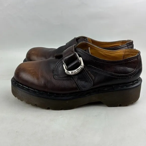 Vintage Dr. Martens 8314 Monk Strap Platform Shoes Mens UK 9 US 10 Brown England