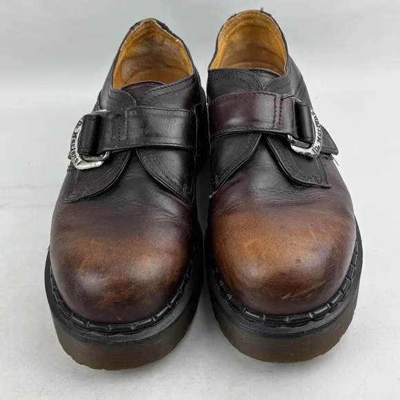 Vintage Dr. Martens 8314 Monk Strap Platform Shoes Mens UK 9 US 10 Brown England