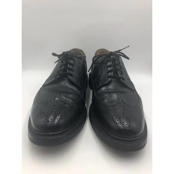 Vintage Florsheim Imperial Men's Black Leather Wing Tip Dress Shoes 9.5D