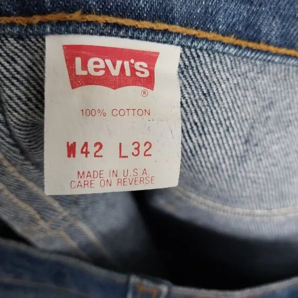 Vintage Levis Jeans Men 42X32, Actual 40X30 517 Blue Bootcut Orange Tab USA Made