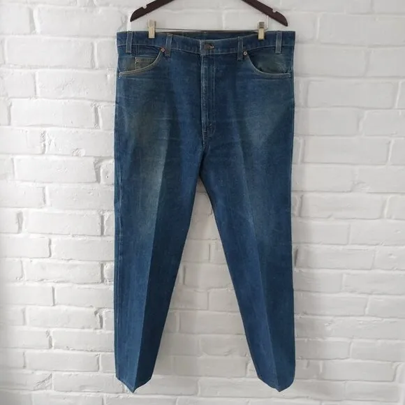 Vintage Levis Jeans Men 42X32, Actual 40X30 517 Blue Bootcut Orange Tab USA Made
