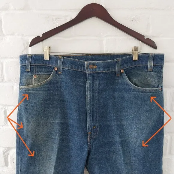 Vintage Levis Jeans Men 42X32, Actual 40X30 517 Blue Bootcut Orange Tab USA Made