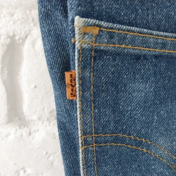 Vintage Levis Jeans Men 42X32, Actual 40X30 517 Blue Bootcut Orange Tab USA Made