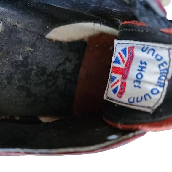 Vintage London Underground Red Shoes Wingtip UK 5, Mens US 6, Womens US 7