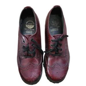 Vintage London Underground Red Shoes Wingtip UK 5, Mens US 6, Womens US 7