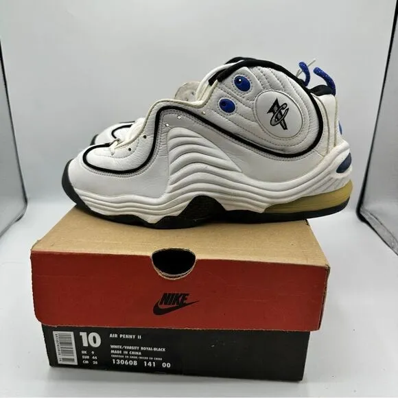 Vintage Nike Air Max‎ Penny II OG 1996 White Blue Shoes 130608-141 Men’s Size 10