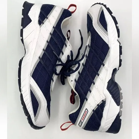 Vintage Rare Reebok Catalon 1999 Men Running Shoes Size 6 White RBK Navy Silver