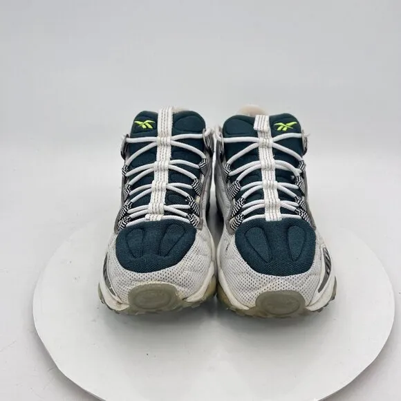 Vintage Reebok DMX Run Men Size 8.5 Silver Ultramarine White Neon Green Shoes
