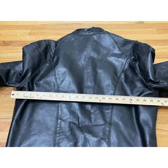Vintage Sears The Leather Shop Moto Jacket Men’s 42 Black Zip