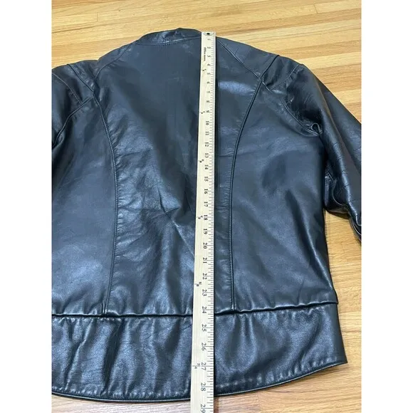 Vintage Sears The Leather Shop Moto Jacket Men’s 42 Black Zip