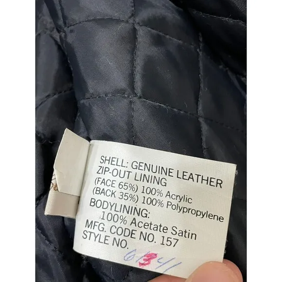 Vintage Sears The Leather Shop Moto Jacket Men’s 42 Black Zip