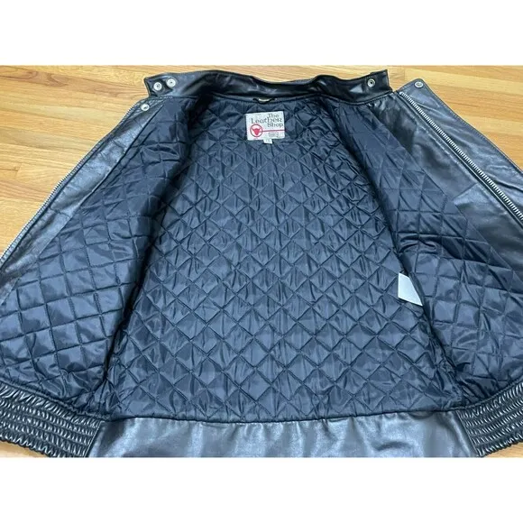Vintage Sears The Leather Shop Moto Jacket Men’s 42 Black Zip
