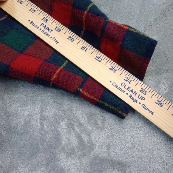 Vintage Shirt Jacket Shacket XL Red Tartan Plaid Quilt Lined Single Needle Heavy