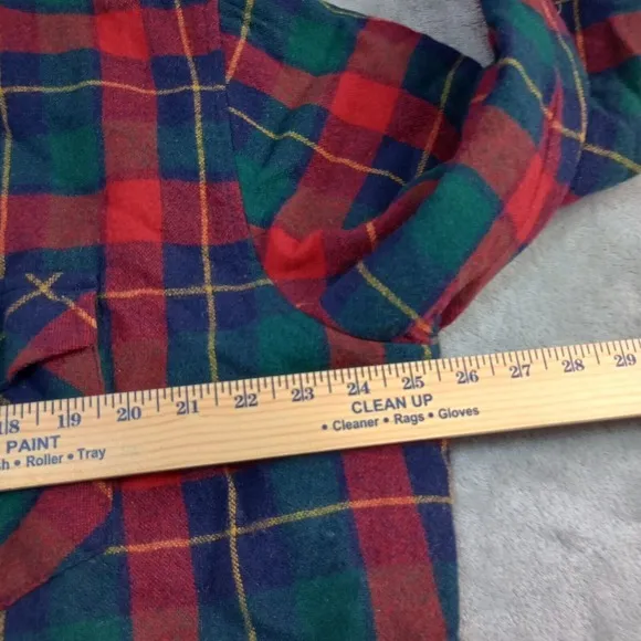 Vintage Shirt Jacket Shacket XL Red Tartan Plaid Quilt Lined Single Needle Heavy