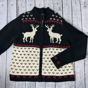 VINTAGE WOOLRICH Fair Isle Cardigan With Deer Buck