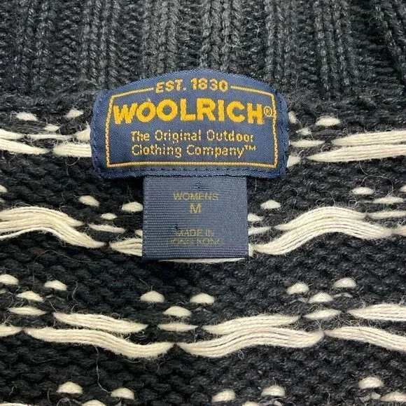 VINTAGE WOOLRICH Fair Isle Cardigan With Deer Buck