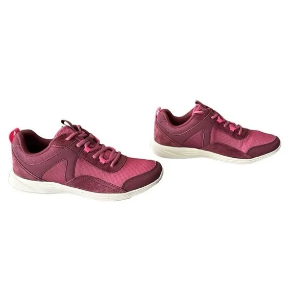 Vionic Agile Chance Dark Fuschia Red Sneakers Sleek Minimalist Women’s Size 8