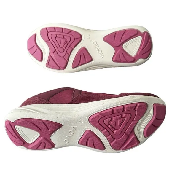 Vionic Agile Chance Dark Fuschia Red Sneakers Sleek Minimalist Women’s Size 8