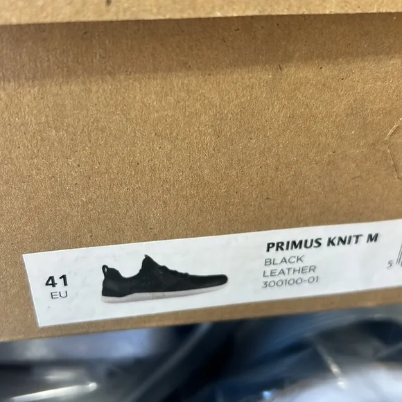VIVOBAREFOOT Primus Knit Black Leather Men’s sz EU 41 US 8 Shoes