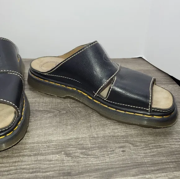 Vtg Dr Martens Shoes Men 13 Black Dune Leather Sandals Y2K Chunky Academia 9075