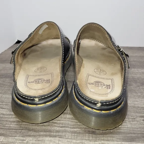 Vtg Dr Martens Shoes Men 13 Black Dune Leather Sandals Y2K Chunky Academia 9075