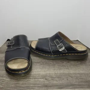 Vtg Dr Martens Shoes Men 13 Black Dune Leather Sandals Y2K Chunky Academia 9075